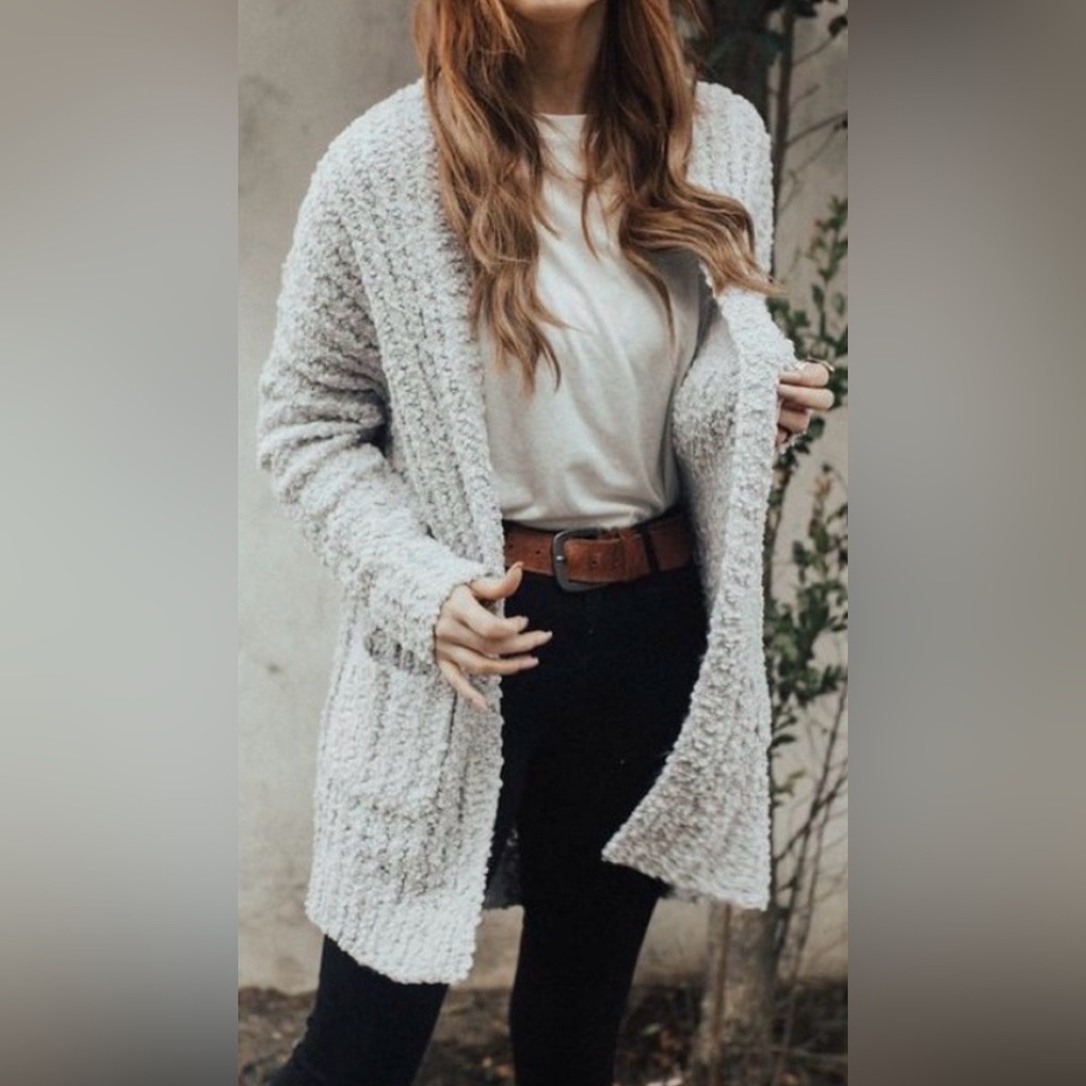 Carly Jean Los Angeles Beige Cardigan